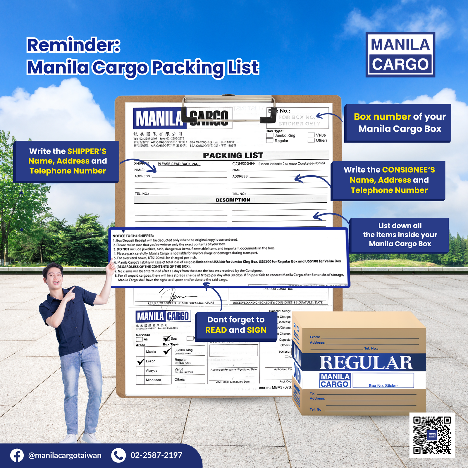 Manila Cargo packing list